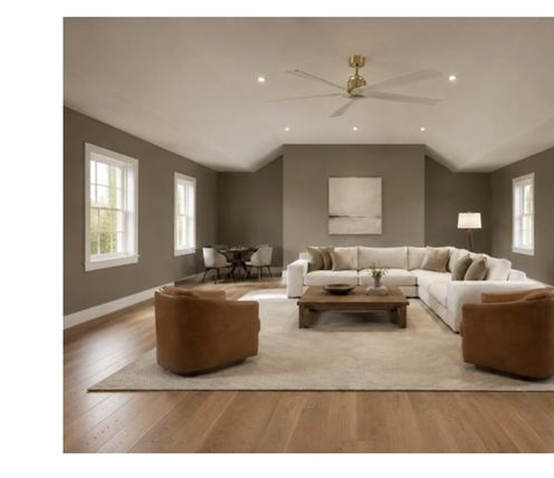 Bonus room design visualization with lounge seating